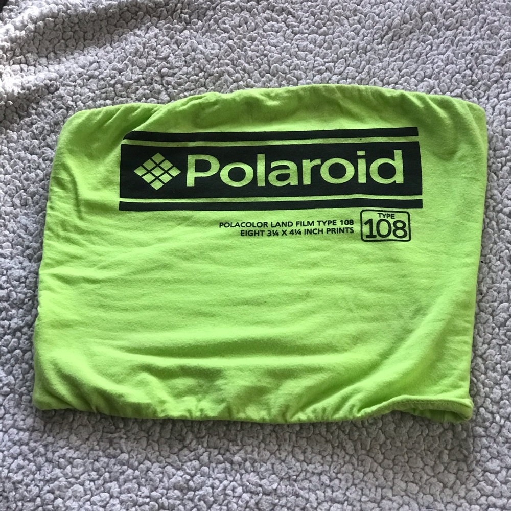 Polaroid neon green tube top